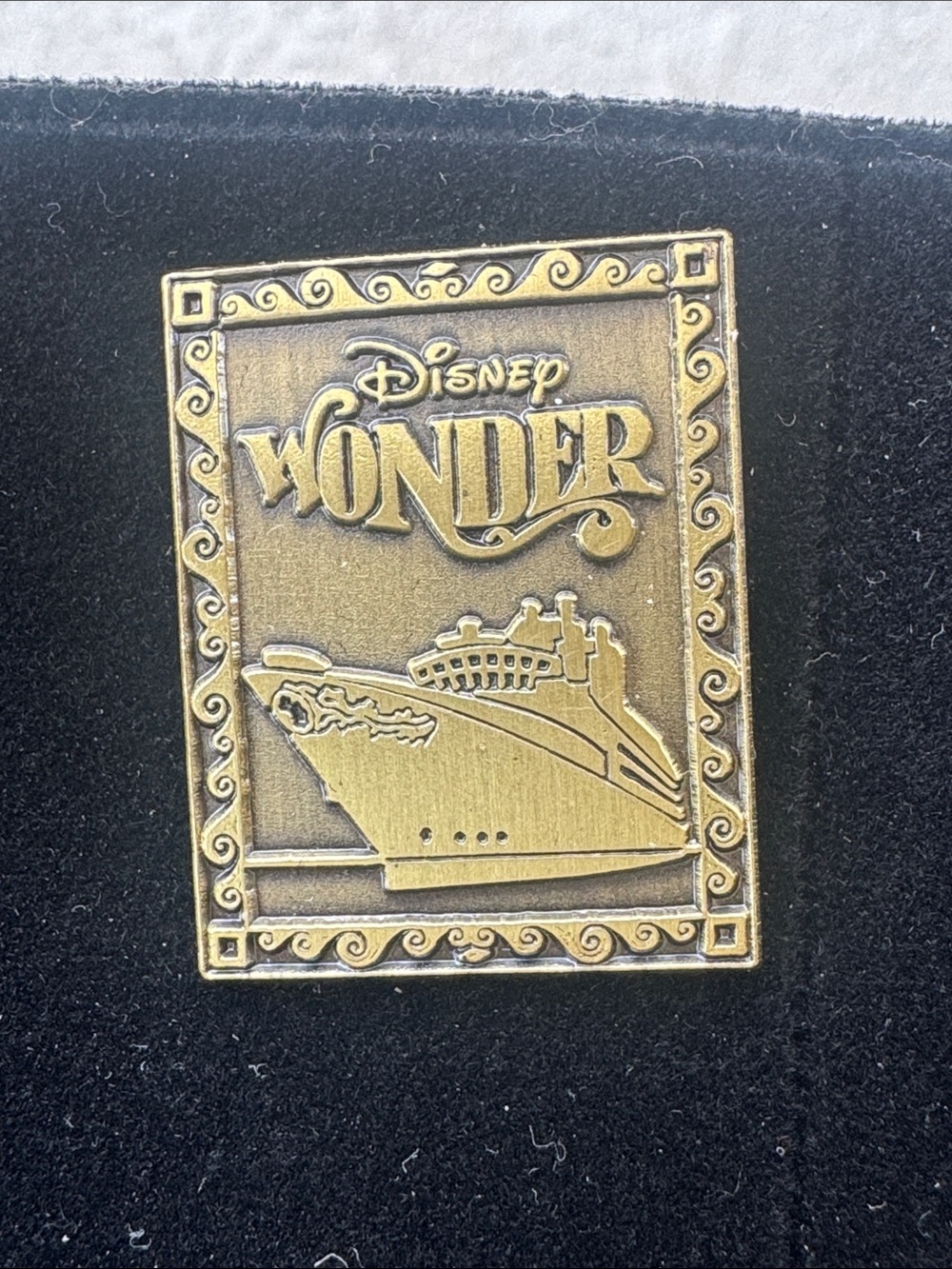 Disney Wonder Gold Ship Enamel Pin